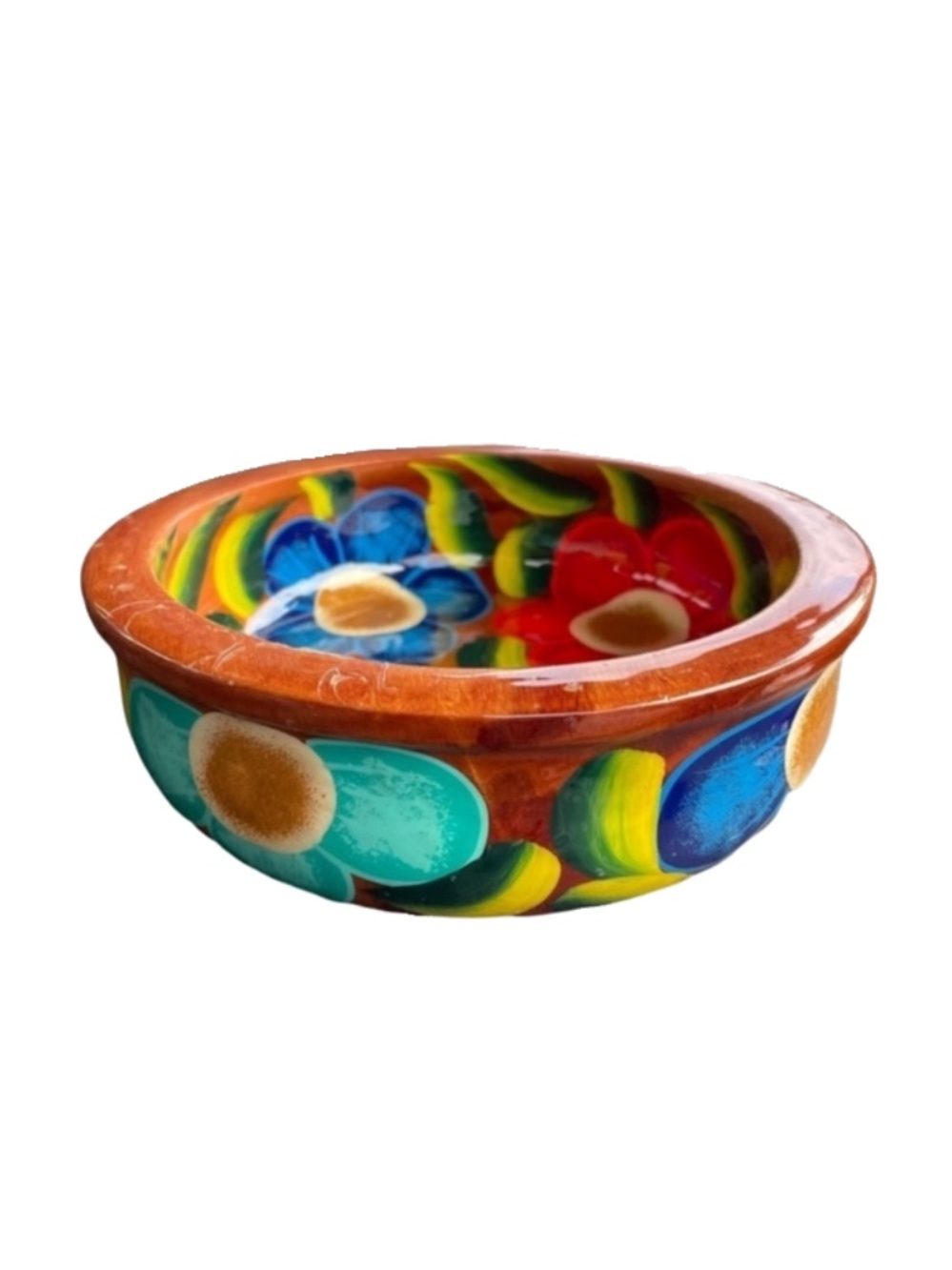 Colourful Hand Painted Wooden Bowl